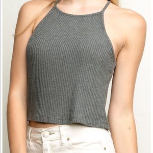 Brandy high neck crop top